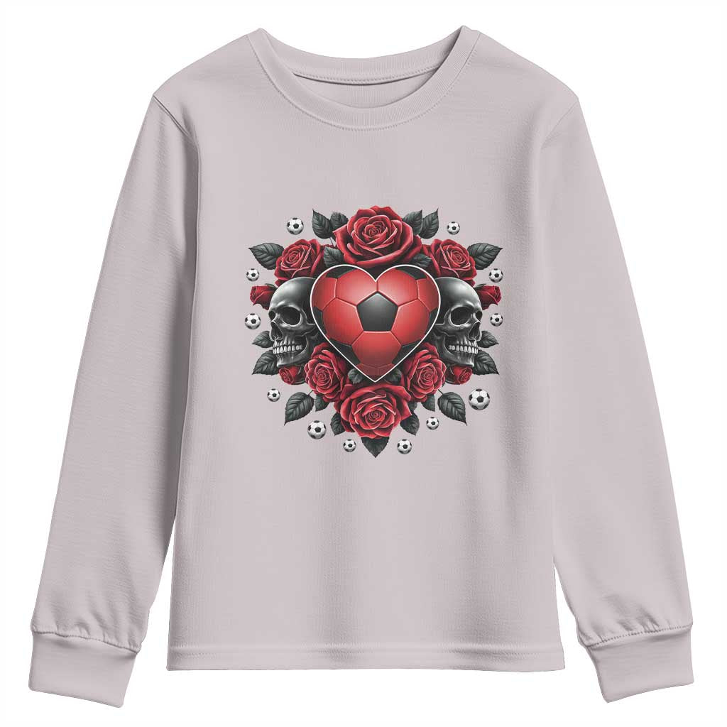Skeleton Soccer Player Youth Sweatshirt Valentine Day Gift