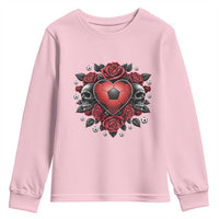 Skeleton Soccer Player Youth Sweatshirt Valentine Day Gift