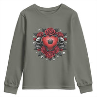 Skeleton Soccer Player Youth Sweatshirt Valentine Day Gift