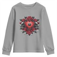 Skeleton Soccer Player Youth Sweatshirt Valentine Day Gift