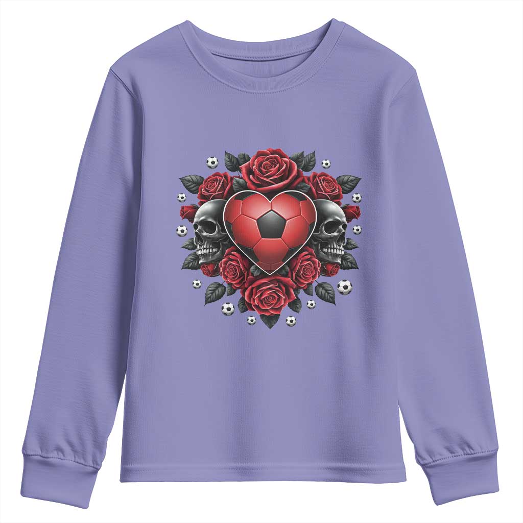 Skeleton Soccer Player Youth Sweatshirt Valentine Day Gift