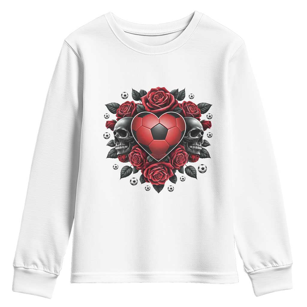 Skeleton Soccer Player Youth Sweatshirt Valentine Day Gift