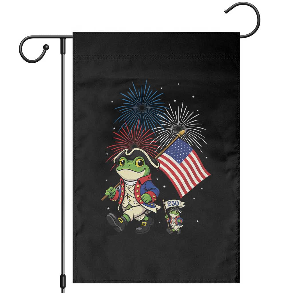 Funny Patriotic Frog Garden Flag Celebrating 250 Years Of Freedom