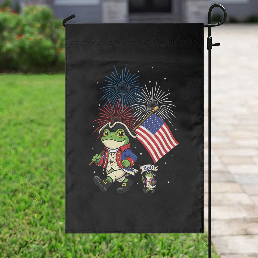 Funny Patriotic Frog Garden Flag Celebrating 250 Years Of Freedom