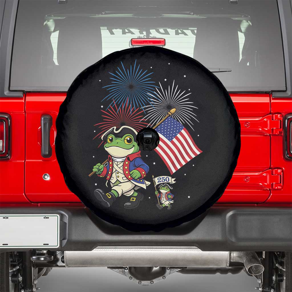 Funny Patriotic Frog Spare Tire Cover Celebrating 250 Years Of Freedom