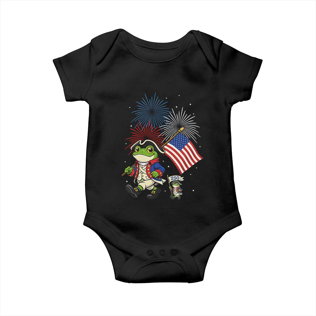 Funny Patriotic Frog Baby Onesie Celebrating 250 Years Of Freedom