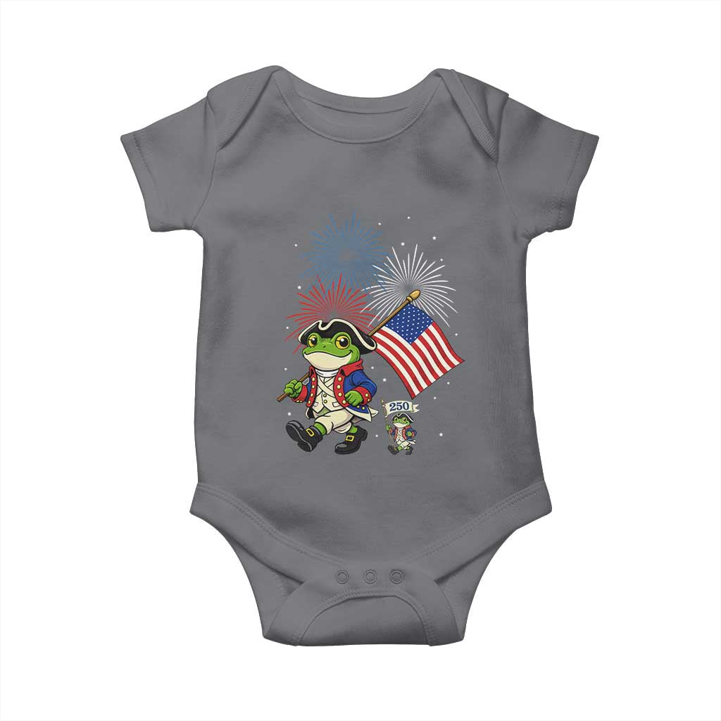Funny Patriotic Frog Baby Onesie Celebrating 250 Years Of Freedom