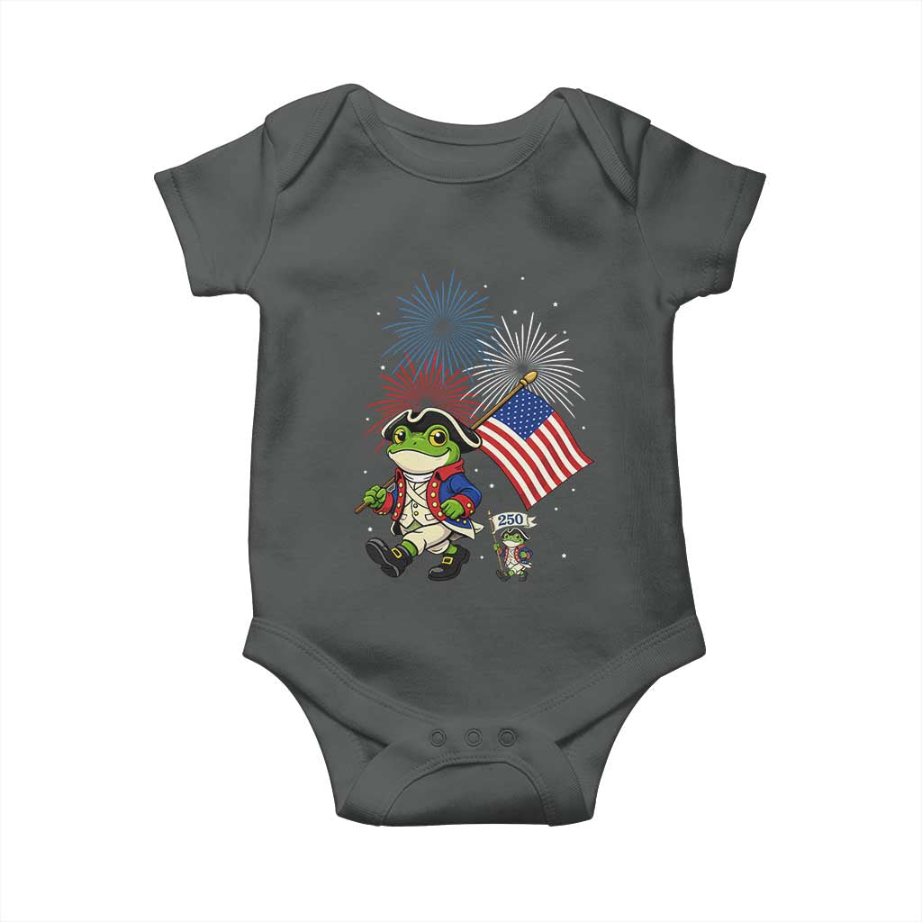 Funny Patriotic Frog Baby Onesie Celebrating 250 Years Of Freedom