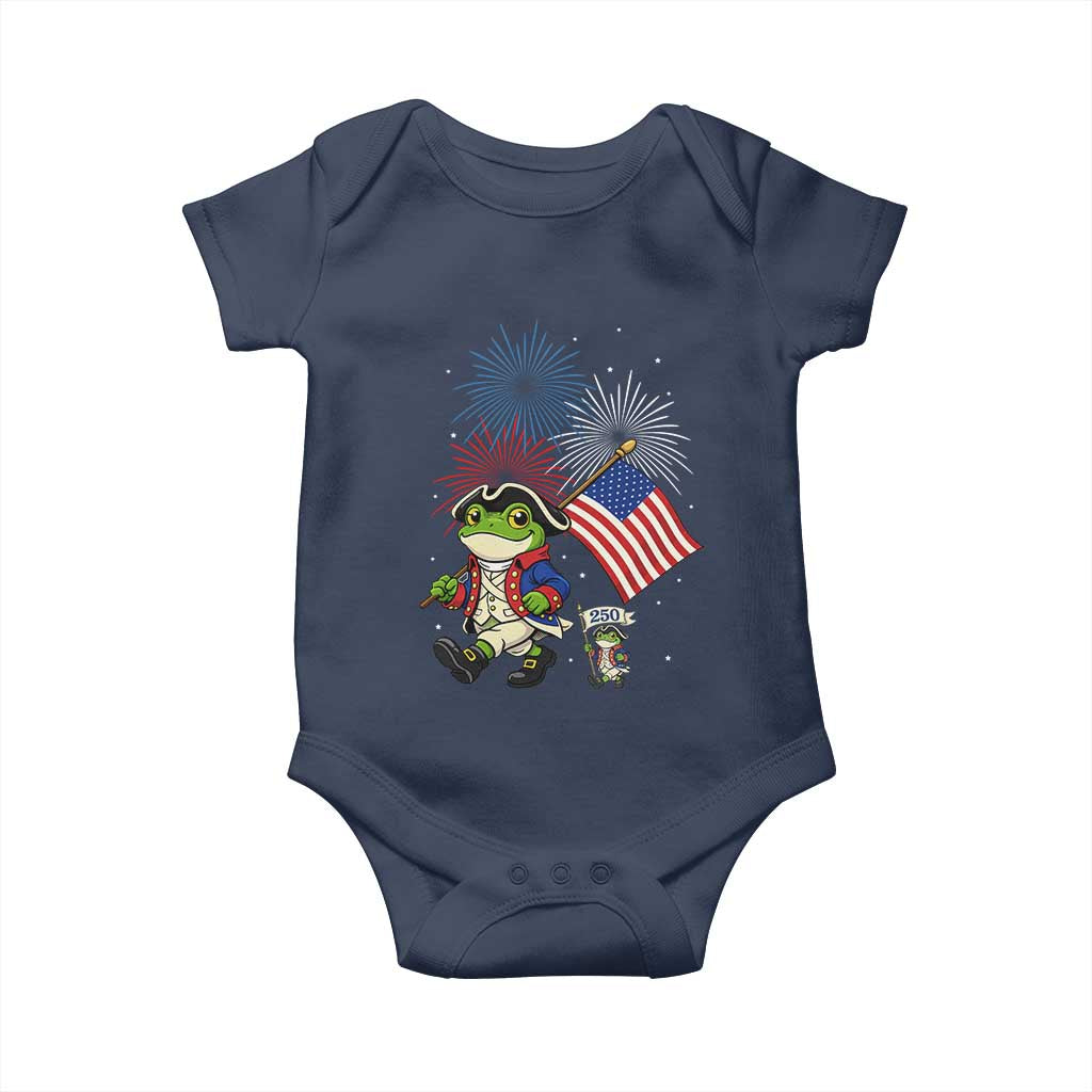 Funny Patriotic Frog Baby Onesie Celebrating 250 Years Of Freedom