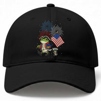 Funny Patriotic Frog Baseball Cap Celebrating 250 Years Of Freedom