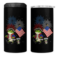 Funny Patriotic Frog 4 in 1 Can Cooler Tumbler Celebrating 250 Years Of Freedom
