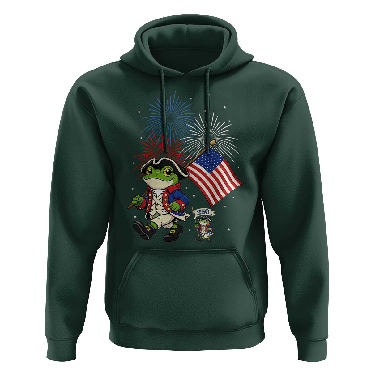 Funny Patriotic Frog Hoodie Celebrating 250 Years Of Freedom