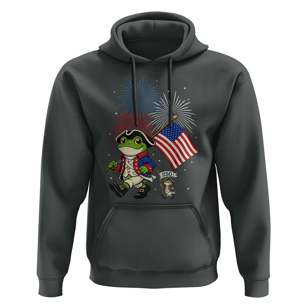 Funny Patriotic Frog Hoodie Celebrating 250 Years Of Freedom
