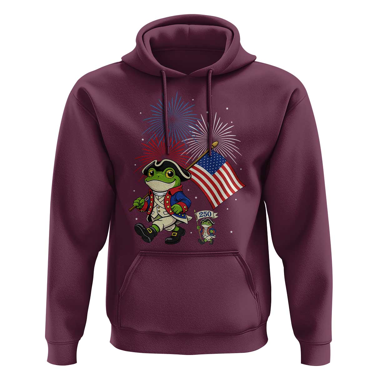 Funny Patriotic Frog Hoodie Celebrating 250 Years Of Freedom