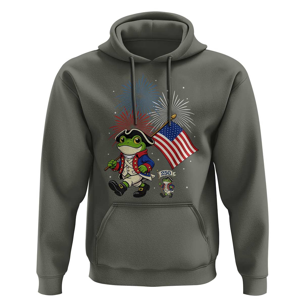 Funny Patriotic Frog Hoodie Celebrating 250 Years Of Freedom