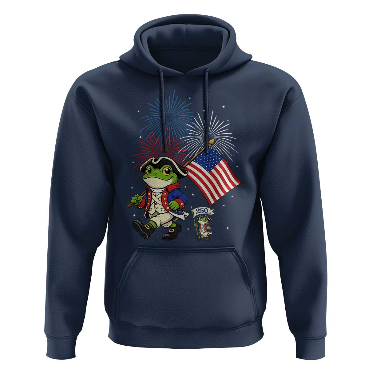 Funny Patriotic Frog Hoodie Celebrating 250 Years Of Freedom