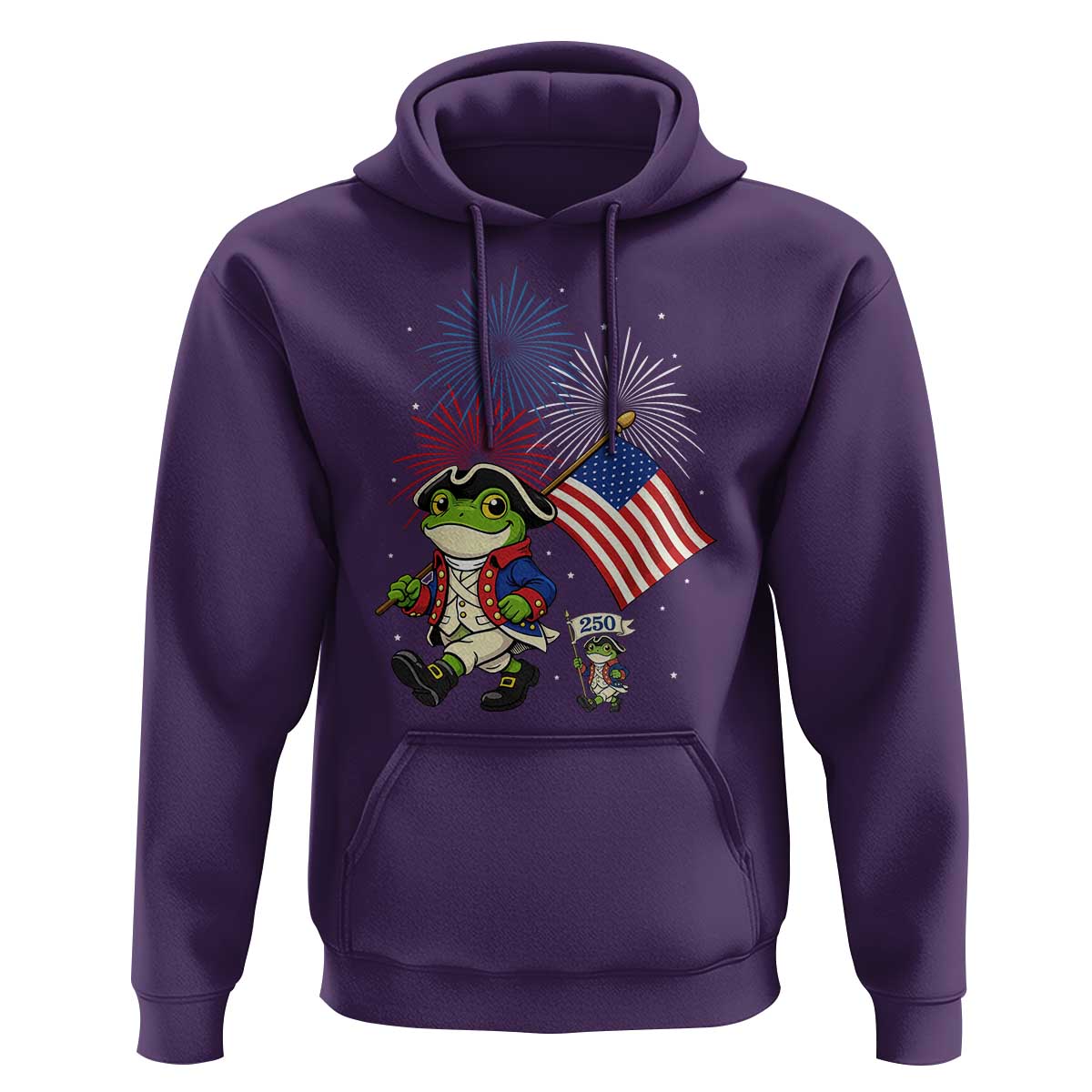 Funny Patriotic Frog Hoodie Celebrating 250 Years Of Freedom
