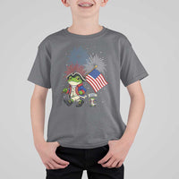 Funny Patriotic Frog T Shirt For Kid Celebrating 250 Years Of Freedom