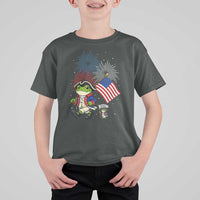 Funny Patriotic Frog T Shirt For Kid Celebrating 250 Years Of Freedom