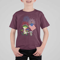 Funny Patriotic Frog T Shirt For Kid Celebrating 250 Years Of Freedom