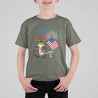 Funny Patriotic Frog T Shirt For Kid Celebrating 250 Years Of Freedom