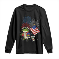 Funny Patriotic Frog Long Sleeve Shirt Celebrating 250 Years Of Freedom