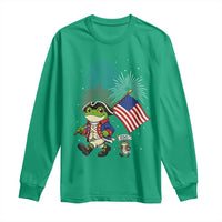 Funny Patriotic Frog Long Sleeve Shirt Celebrating 250 Years Of Freedom