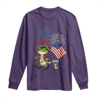 Funny Patriotic Frog Long Sleeve Shirt Celebrating 250 Years Of Freedom