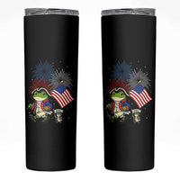 Funny Patriotic Frog Skinny Tumbler Celebrating 250 Years Of Freedom