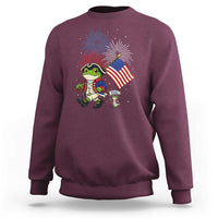 Funny Patriotic Frog Sweatshirt Celebrating 250 Years Of Freedom