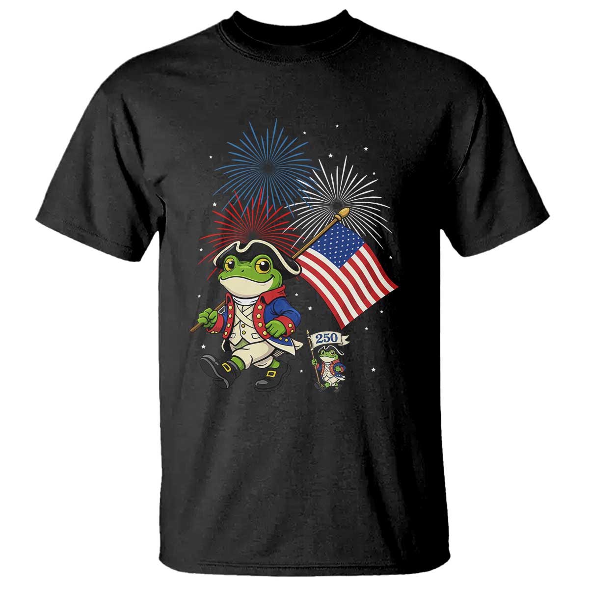 Funny Patriotic Frog T Shirt Celebrating 250 Years Of Freedom