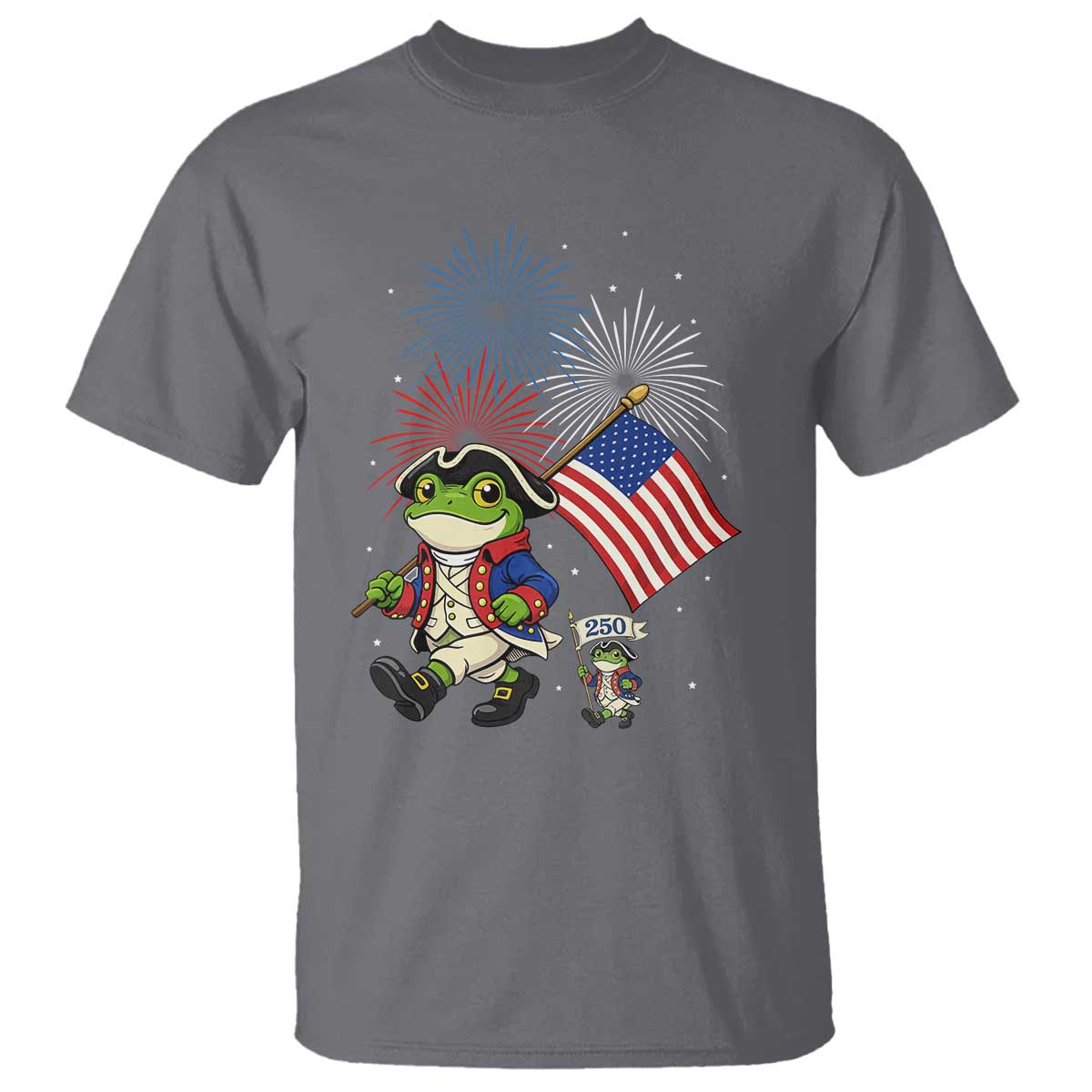 Funny Patriotic Frog T Shirt Celebrating 250 Years Of Freedom