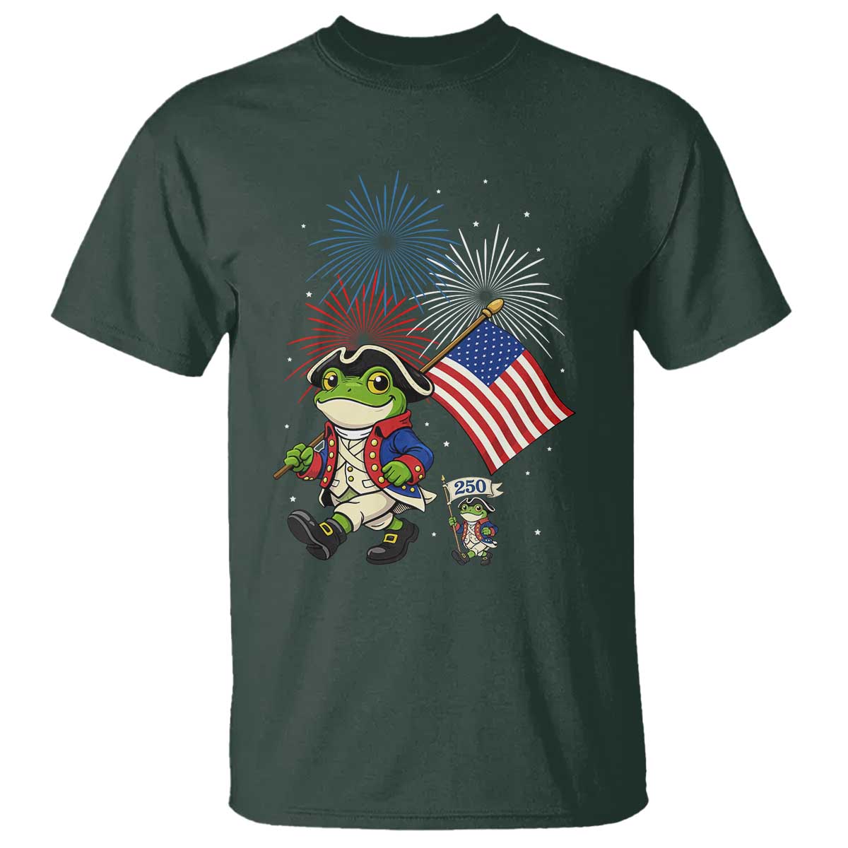 Funny Patriotic Frog T Shirt Celebrating 250 Years Of Freedom
