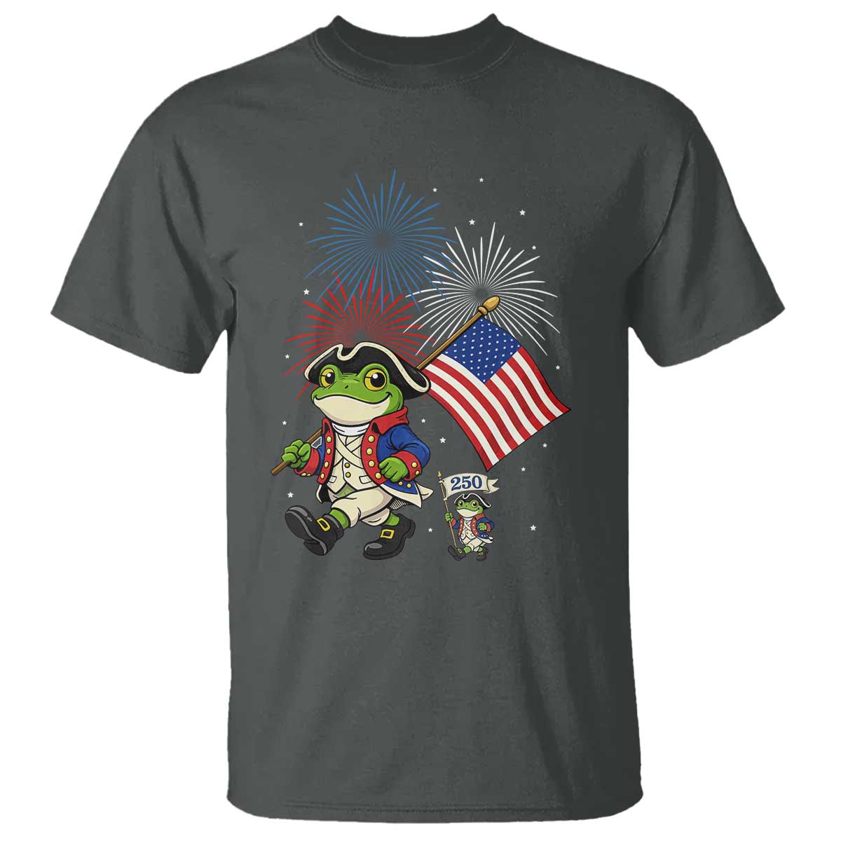 Funny Patriotic Frog T Shirt Celebrating 250 Years Of Freedom