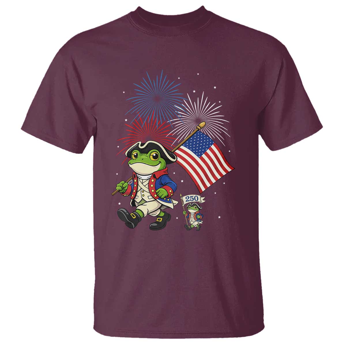 Funny Patriotic Frog T Shirt Celebrating 250 Years Of Freedom