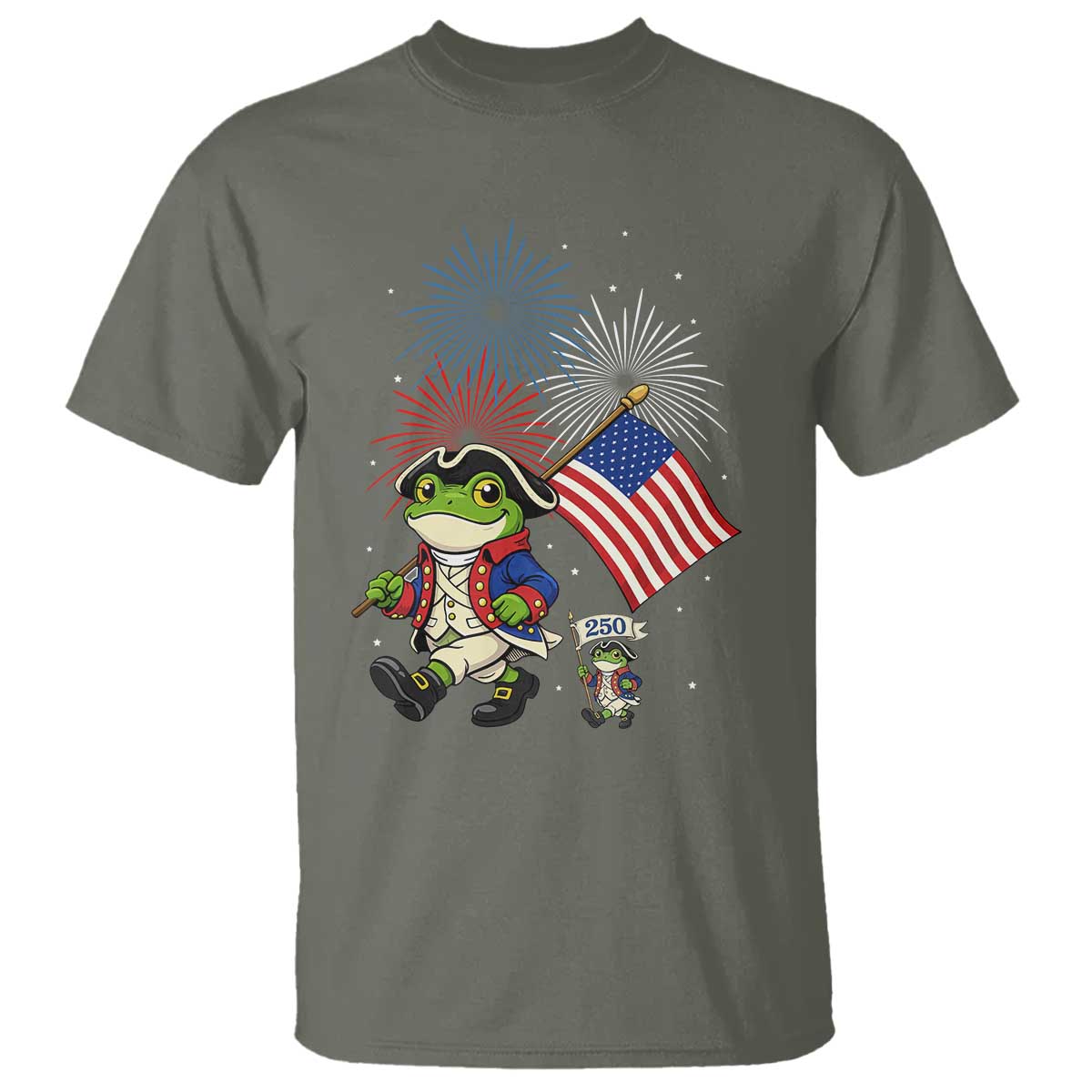 Funny Patriotic Frog T Shirt Celebrating 250 Years Of Freedom