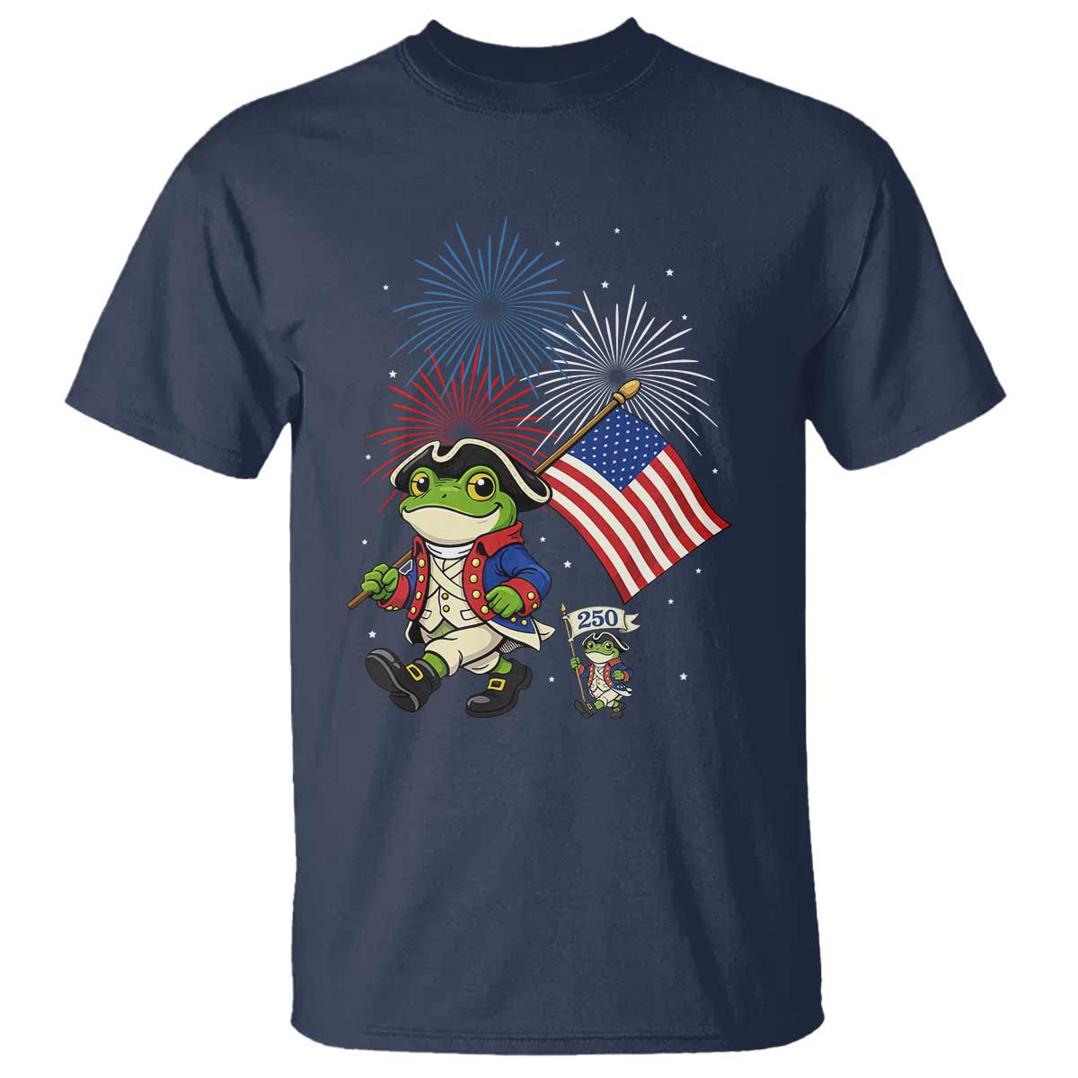 Funny Patriotic Frog T Shirt Celebrating 250 Years Of Freedom