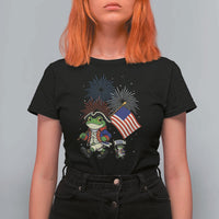 Funny Patriotic Frog T Shirt For Women Celebrating 250 Years Of Freedom