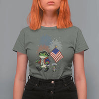 Funny Patriotic Frog T Shirt For Women Celebrating 250 Years Of Freedom