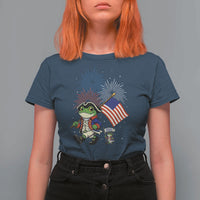 Funny Patriotic Frog T Shirt For Women Celebrating 250 Years Of Freedom