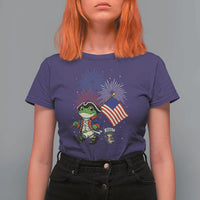 Funny Patriotic Frog T Shirt For Women Celebrating 250 Years Of Freedom