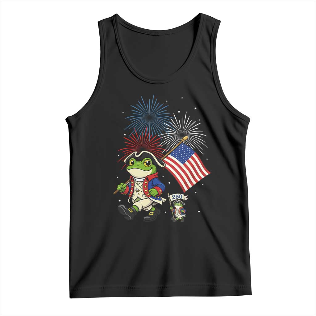 Funny Patriotic Frog Tank Top Celebrating 250 Years Of Freedom