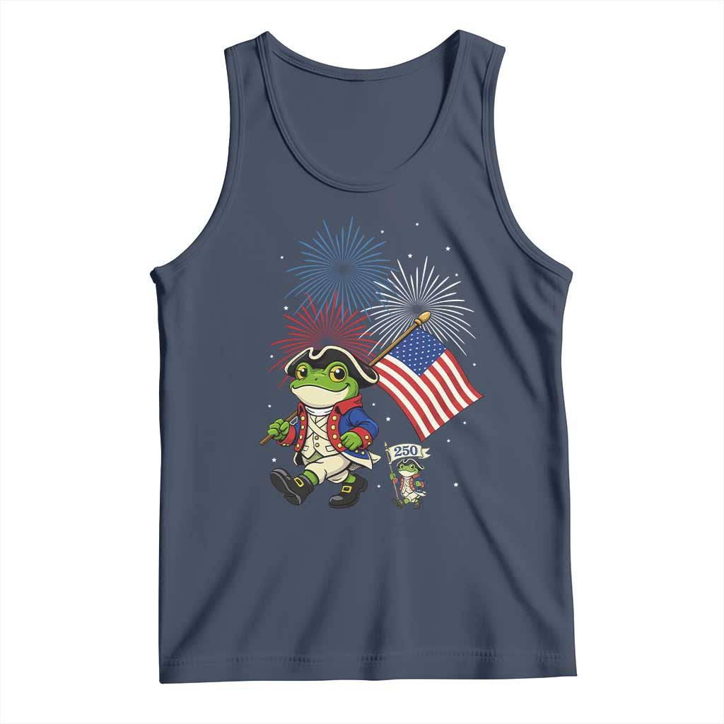 Funny Patriotic Frog Tank Top Celebrating 250 Years Of Freedom