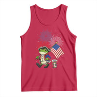 Funny Patriotic Frog Tank Top Celebrating 250 Years Of Freedom