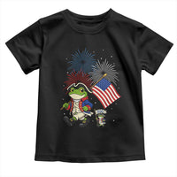 Funny Patriotic Frog Toddler T Shirt Celebrating 250 Years Of Freedom