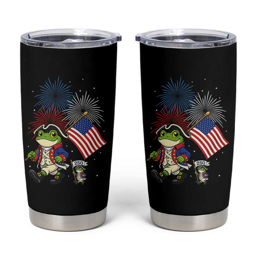 Funny Patriotic Frog Tumbler Cup Celebrating 250 Years Of Freedom