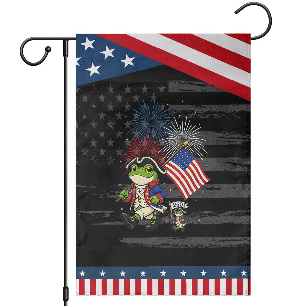 Funny Patriotic Frog Garden Flag Celebrating 250 Years Of Freedom