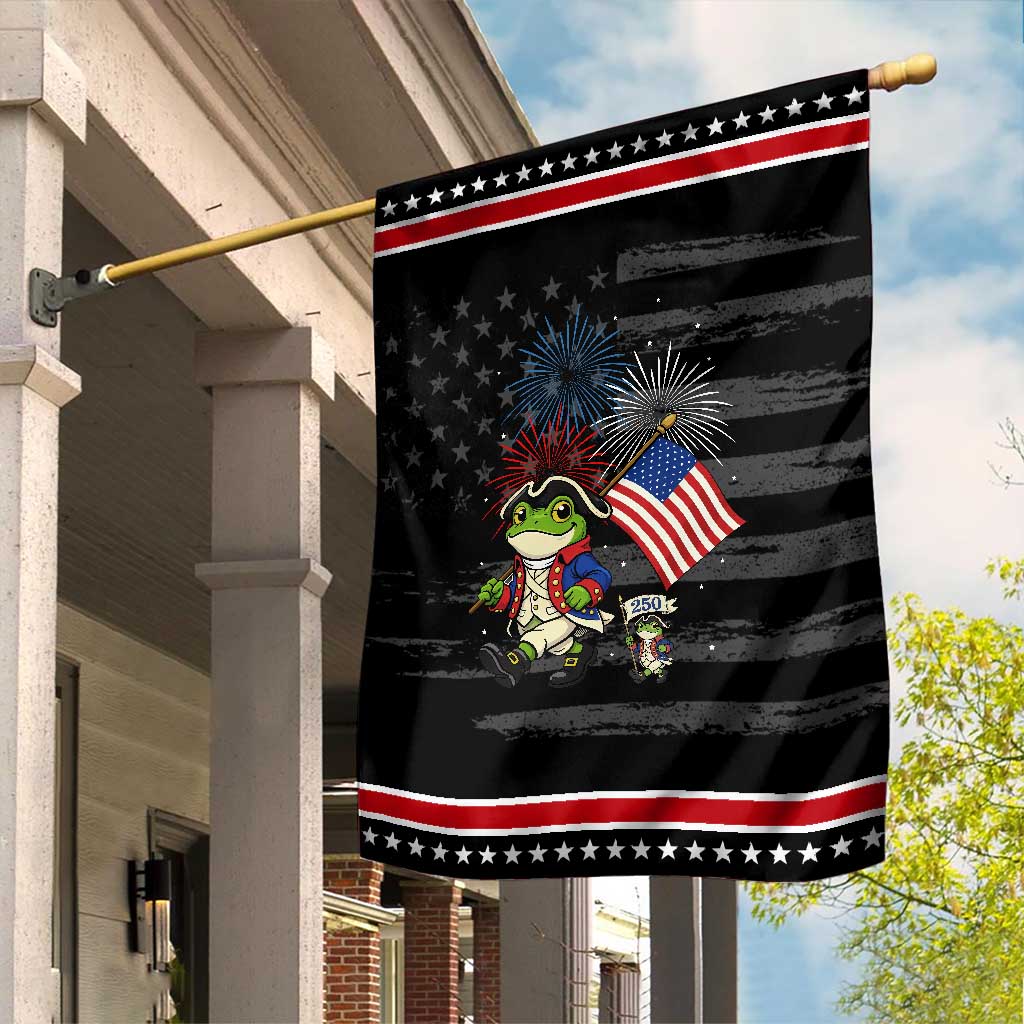 Funny Patriotic Frog Garden Flag Celebrating 250 Years Of Freedom