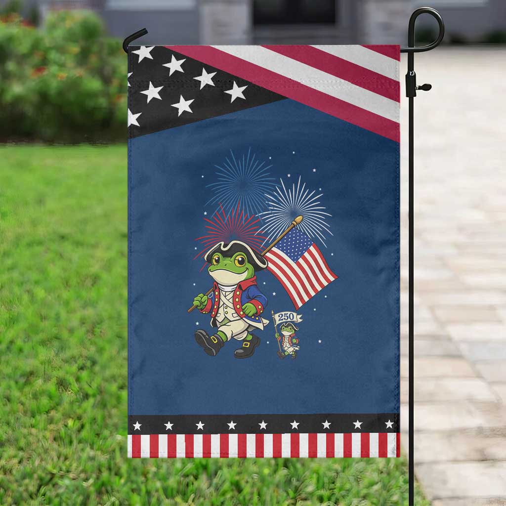 Funny Patriotic Frog Garden Flag Celebrating 250 Years Of Freedom