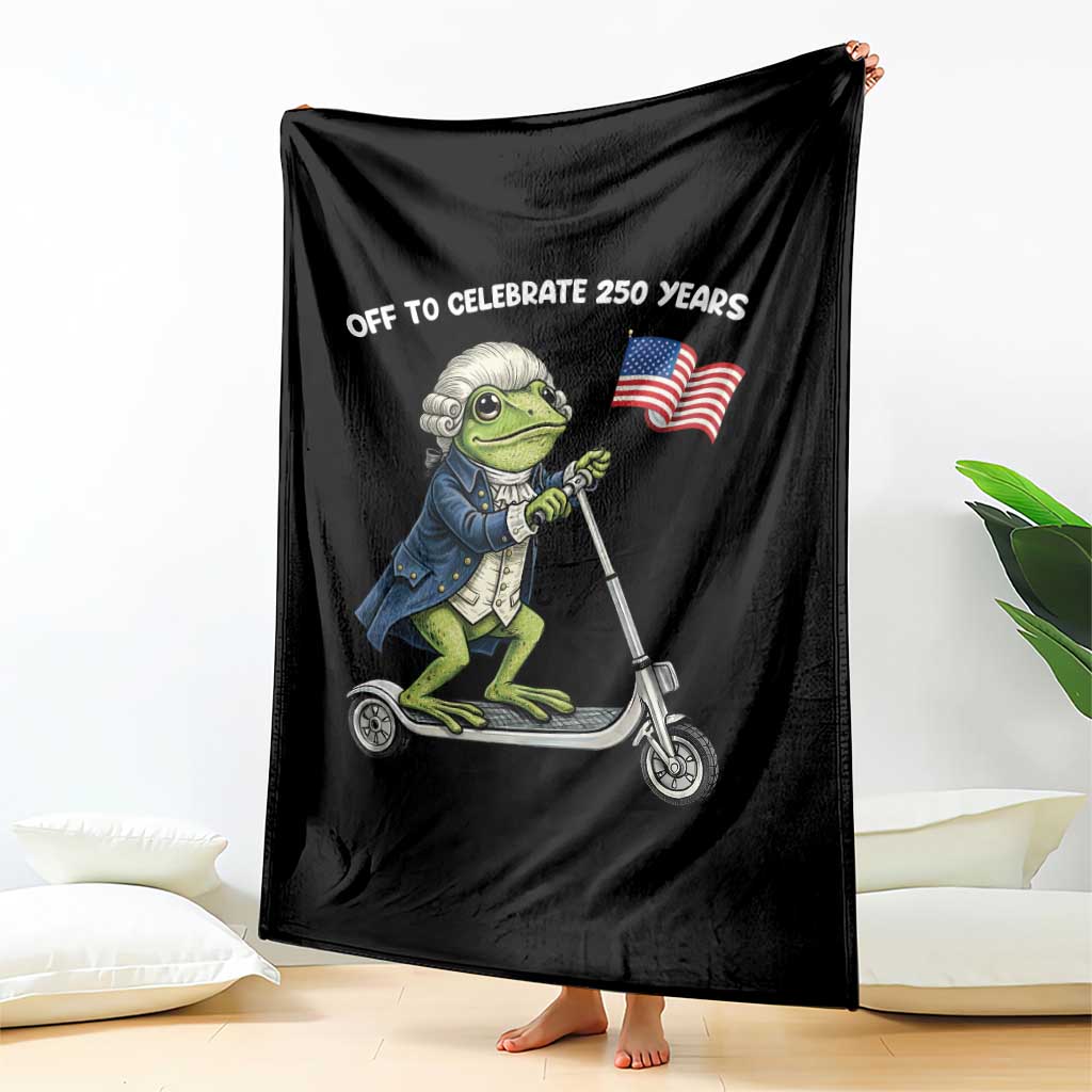 Funny Patriotic Frog Throw Blanket Off To Celebrate 250 Years Of Freedom